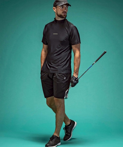 【セール】LUXEAKMPLUS(リュクスエイケイエムプラス)ゴルフ バックロゴ半袖モックネックTシャツ（Tシャツ/カットソー）｜LUXEAKMPLUS（リュクスエイケイエムプラス）