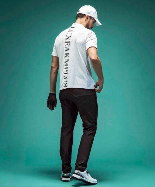 【セール】LUXEAKMPLUS(リュクスエイケイエムプラス)ゴルフ バックロゴ半袖モックネックTシャツ（Tシャツ/カットソー）｜LUXEAKMPLUS（リュクスエイケイエムプラス）