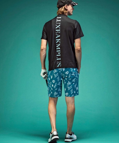 【セール】LUXEAKMPLUS(リュクスエイケイエムプラス)ゴルフ バックロゴ半袖モックネックTシャツ（Tシャツ/カットソー）｜LUXEAKMPLUS（リュクスエイケイエムプラス）