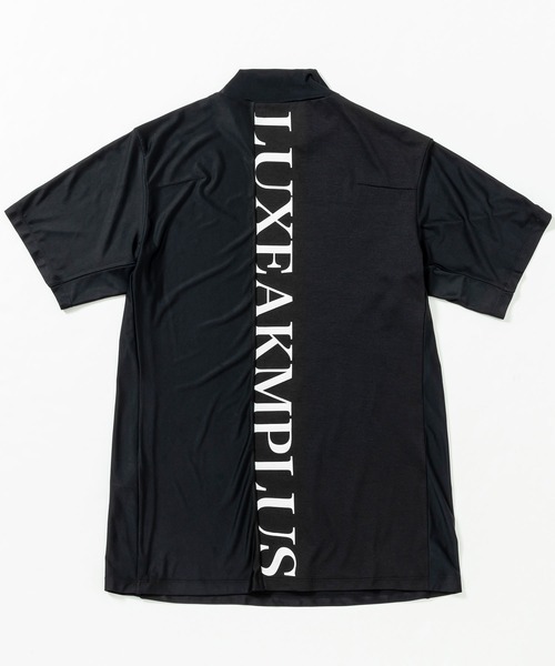 【セール】LUXEAKMPLUS(リュクスエイケイエムプラス)ゴルフ バックロゴ半袖モックネックTシャツ（Tシャツ/カットソー）｜LUXEAKMPLUS（リュクスエイケイエムプラス）