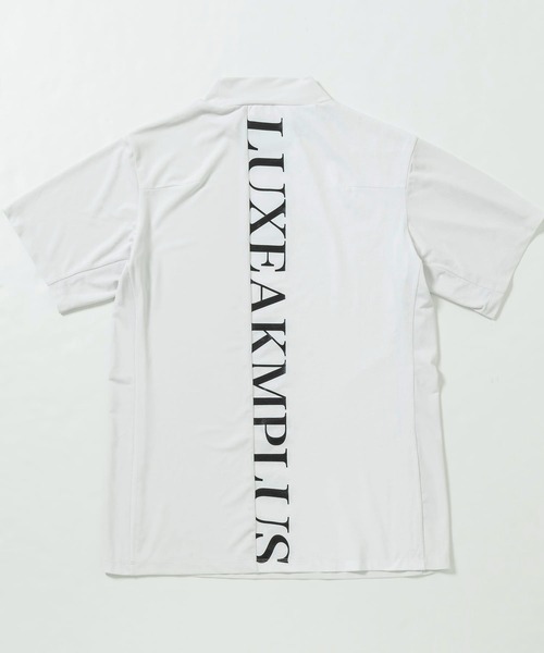 【セール】LUXEAKMPLUS(リュクスエイケイエムプラス)ゴルフ バックロゴ半袖モックネックTシャツ（Tシャツ/カットソー）｜LUXEAKMPLUS（リュクスエイケイエムプラス）