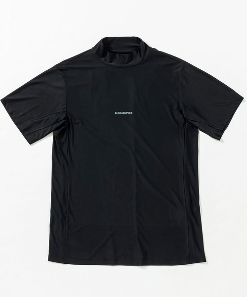 【セール】LUXEAKMPLUS(リュクスエイケイエムプラス)ゴルフ バックロゴ半袖モックネックTシャツ（Tシャツ/カットソー）｜LUXEAKMPLUS（リュクスエイケイエムプラス）