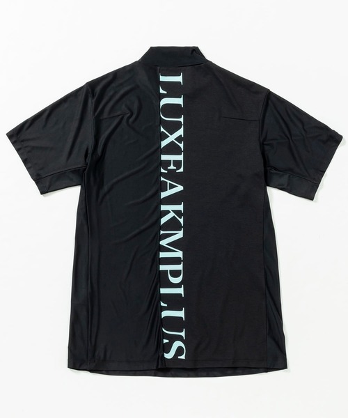 【セール】LUXEAKMPLUS(リュクスエイケイエムプラス)ゴルフ バックロゴ半袖モックネックTシャツ（Tシャツ/カットソー）｜LUXEAKMPLUS（リュクスエイケイエムプラス）