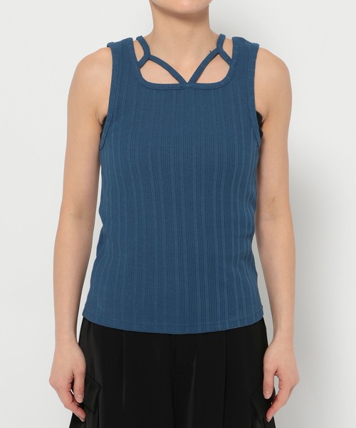 HARE（ハレ）の「ストリングデザインタンクトップ(HARE)（タンクトップ・レディース・グレー/ブルー/ブラック/ホワイト/オレンジ/パープル/ブルーグリーン/ワインレッド/グレー系その他/イエロー/ブラック×グレー/パープル系その他・FREE）」の22枚目の写真