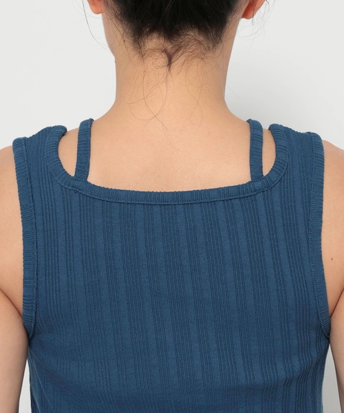 HARE（ハレ）の「ストリングデザインタンクトップ(HARE)（タンクトップ・レディース・グレー/ブルー/ブラック/ホワイト/オレンジ/パープル/ブルーグリーン/ワインレッド/グレー系その他/イエロー/ブラック×グレー/パープル系その他・FREE）」の20枚目の写真