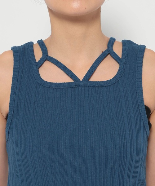 HARE（ハレ）の「ストリングデザインタンクトップ(HARE)（タンクトップ・レディース・グレー/ブルー/ブラック/ホワイト/オレンジ/パープル/ブルーグリーン/ワインレッド/グレー系その他/イエロー/ブラック×グレー/パープル系その他・FREE）」の19枚目の写真