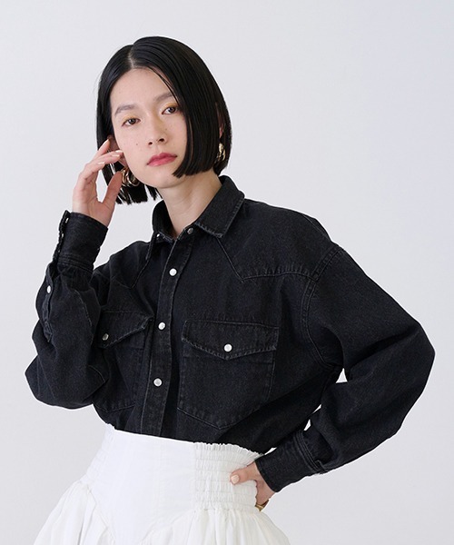 petit main LIEN（プティマインリアン）の「【LADIES】長袖シャツ（シャツ/ブラウス・レディース・サックスブルー/ブラック・FREE）」の10枚目の写真