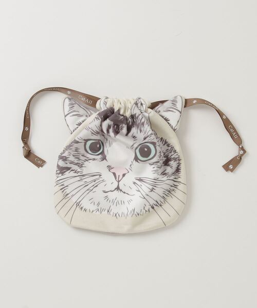 NC:カワムラオリエ CAT ALL ネコフェイス巾着M（ポーチ