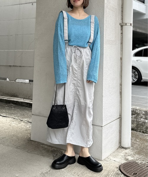 LEPSIM（レプシィム）の「サス付きナイロンスカート　108255（スカート・レディース・ライトグレー/カーキ/ブラック・FREE）」の8枚目の写真