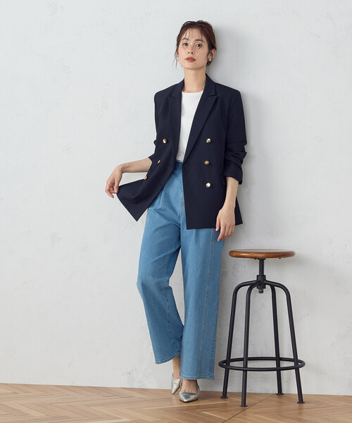 COMME CA ISM（コムサイズム）の「【UVカット】 ベーシック 五分袖 ニット（ニット/セーター・レディース・ブラック/ホワイト/レッド・MEDIUM/LARGE）」の4枚目の写真