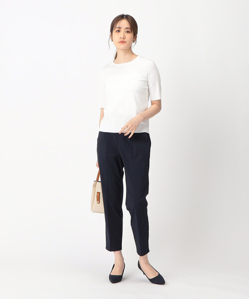 COMME CA ISM（コムサイズム）の「【UVカット】 ベーシック 五分袖 ニット（ニット/セーター・レディース・ブラック/ホワイト/レッド・MEDIUM/LARGE）」の6枚目の写真