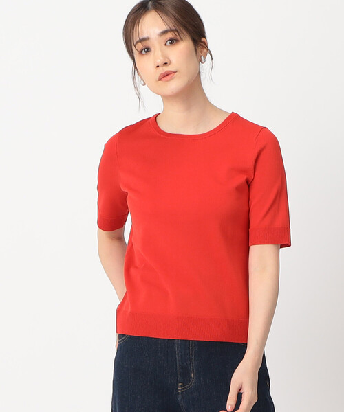 COMME CA ISM（コムサイズム）の「【UVカット】 ベーシック 五分袖 ニット（ニット/セーター・レディース・ブラック/ホワイト/レッド・MEDIUM/LARGE）」の17枚目の写真