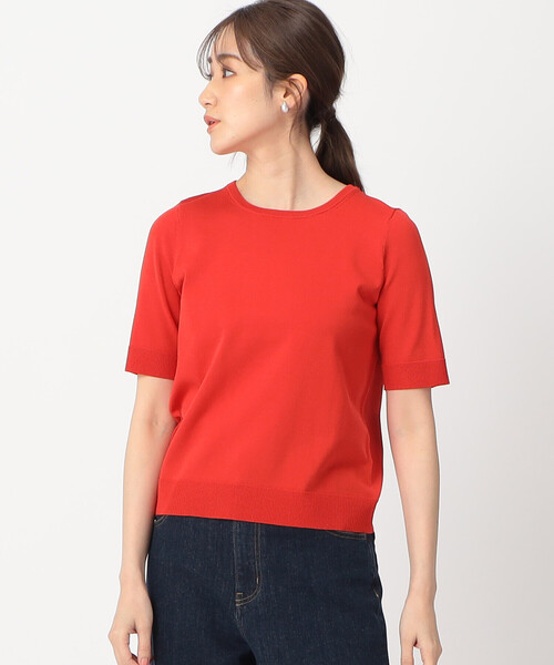 COMME CA ISM（コムサイズム）の「【UVカット】 ベーシック 五分袖 ニット（ニット/セーター・レディース・ブラック/ホワイト/レッド・MEDIUM/LARGE）」の18枚目の写真