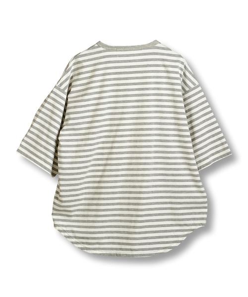 NO ID.(ノーアイディ)の「【NO ID.】Round Border U-Neck T-Shirt / ラウンド ボーダー Uネック Tシャツ(Tシャツ/カットソー・メンズ・ブラック/ネイビー/グレー・2/1)」の19枚目の写真