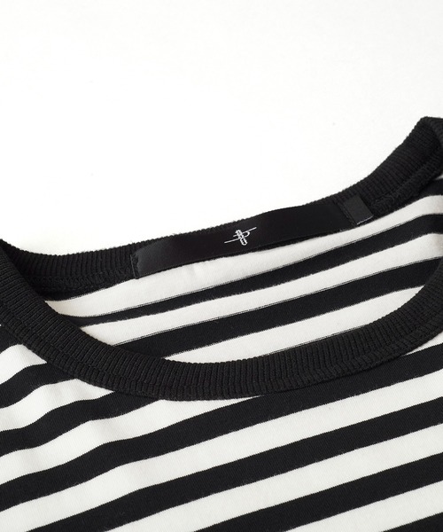 NO ID.(ノーアイディ)の「【NO ID.】Round Border U-Neck T-Shirt / ラウンド ボーダー Uネック Tシャツ(Tシャツ/カットソー・メンズ・ブラック/ネイビー/グレー・2/1)」の20枚目の写真