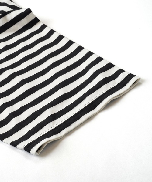 NO ID.(ノーアイディ)の「【NO ID.】Round Border U-Neck T-Shirt / ラウンド ボーダー Uネック Tシャツ(Tシャツ/カットソー・メンズ・ブラック/ネイビー/グレー・2/1)」の22枚目の写真