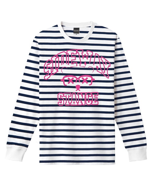 SIDEWAY STANCE（サイドウェイスタンス）の「【SIDEWAY STANCE】プリント 長袖 ボーダーTシャツ（Tシャツ/カットソー・メンズ・ホワイト/ブラック系1/ブラック/ホワイト系1/ホワイト系/ブラック系・MEDIUM/LARGE/X-LARGE/SMALL）」の15枚目の写真