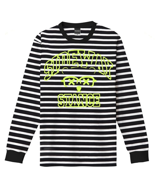 SIDEWAY STANCE（サイドウェイスタンス）の「【SIDEWAY STANCE】プリント 長袖 ボーダーTシャツ（Tシャツ/カットソー・メンズ・ホワイト/ブラック系1/ブラック/ホワイト系1/ホワイト系/ブラック系・MEDIUM/LARGE/X-LARGE/SMALL）」の17枚目の写真