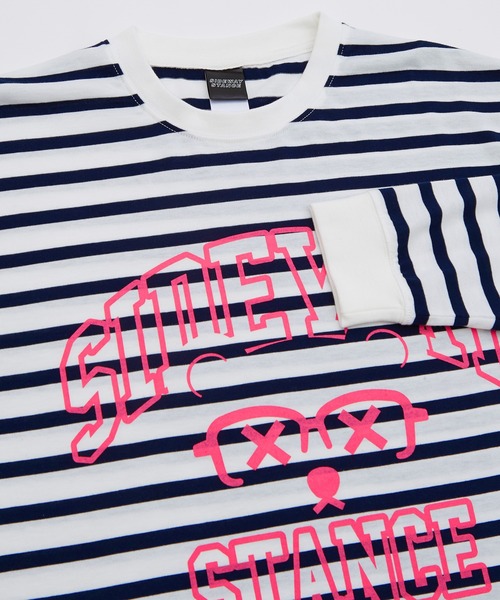 SIDEWAY STANCE（サイドウェイスタンス）の「【SIDEWAY STANCE】プリント 長袖 ボーダーTシャツ（Tシャツ/カットソー・メンズ・ホワイト/ブラック系1/ブラック/ホワイト系1/ホワイト系/ブラック系・MEDIUM/LARGE/X-LARGE/SMALL）」の19枚目の写真