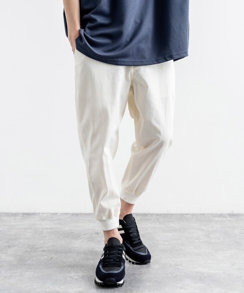 Rocky Monroe(ロッキーモンロー)の「コットンリネン イージークロップドジョガーパンツ 別注ワンマイルウェア(その他パンツ・メンズ・ネイビー/チャコール/ブラック/グレー/カーキ/ブルーグレー/ベージュ/ホワイト/ブラウン・S/XXL/LL/L/M)」の10枚目の写真