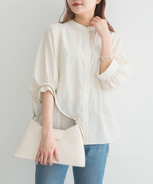 URBAN RESEARCH ROSSO WOMEN(アーバンリサーチ ロッソ)の「『一部WEB限定カラー』『UR TECH Smart Linen Touch』袖ボリュームシャツ(シャツ/ブラウス・レディース・オフホワイト/ブルー/ライトピンク/ミント・FREE)」の5枚目の写真