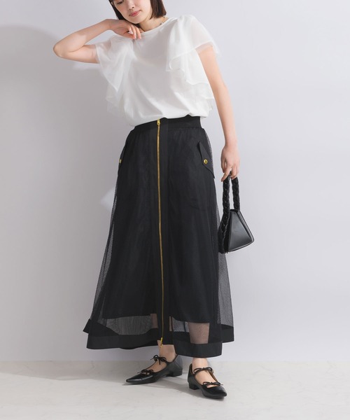 PICCIN（ピッチン）の「【WEB限定】フラッフィーフリルスリーブプルオーバー（Tシャツ/カットソー・レディース・ブラック/オフホワイト・M）」の11枚目の写真