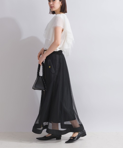 PICCIN（ピッチン）の「【WEB限定】フラッフィーフリルスリーブプルオーバー（Tシャツ/カットソー・レディース・ブラック/オフホワイト・M）」の13枚目の写真