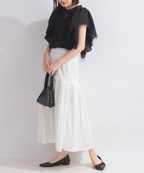 PICCIN（ピッチン）の「【WEB限定】フラッフィーフリルスリーブプルオーバー（Tシャツ/カットソー・レディース・ブラック/オフホワイト・M）」の19枚目の写真