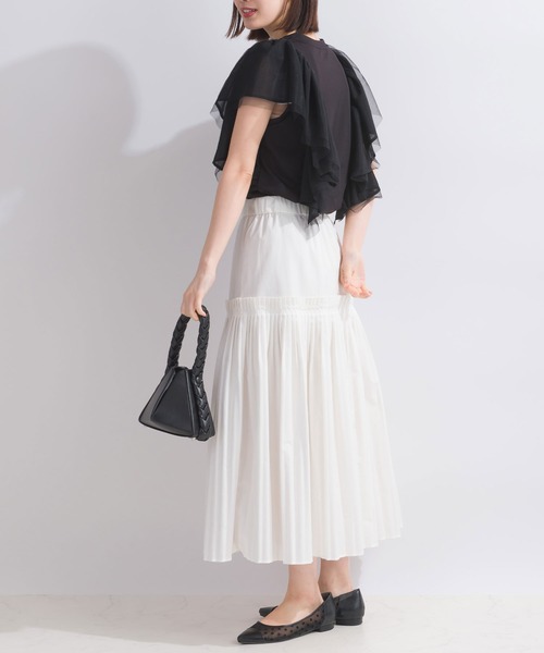 PICCIN（ピッチン）の「【WEB限定】フラッフィーフリルスリーブプルオーバー（Tシャツ/カットソー・レディース・ブラック/オフホワイト・M）」の20枚目の写真