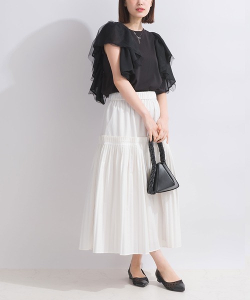 PICCIN（ピッチン）の「【WEB限定】フラッフィーフリルスリーブプルオーバー（Tシャツ/カットソー・レディース・ブラック/オフホワイト・M）」の21枚目の写真