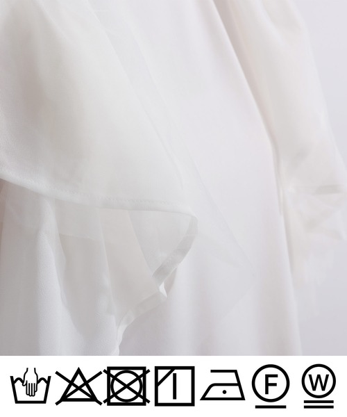 PICCIN（ピッチン）の「【WEB限定】フラッフィーフリルスリーブプルオーバー（Tシャツ/カットソー・レディース・ブラック/オフホワイト・M）」の6枚目の写真