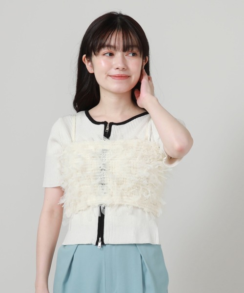 archives（アルシーヴ）の「リボンチュールビスチェ（ベスト・レディース・オフホワイト/ブラック/アイボリー・MEDIUM）」の18枚目の写真