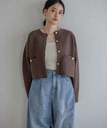A part by（アパートバイ）の「【WEB限定】スポンディッシュキンボタンクルーカーディガン（カーディガン/ボレロ）」