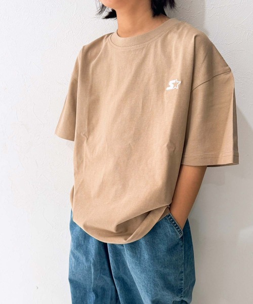STARTER(スターター)の「STARTER ワンポイントロゴ オーバーサイズ 半袖Tシャツ(Tシャツ/カットソー・キッズ・ダークグリーン/杢グレー/チャコール/ネイビー/パープル/ベージュ/ブラック/オフホワイト・130cm/160cm/150cm/140cm/110cm/120cm)」の14枚目の写真
