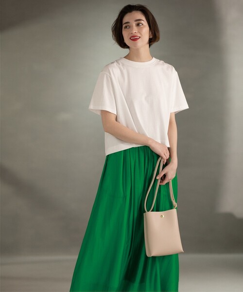 OPAQUE.CLIP（オペークドットクリップ）の「◆クロップドバックシャンTシャツ（Tシャツ/カットソー・レディース・ホワイト/チャコールグレー/スモーキーグリーン系/ブルー/ブラック・42/36/40/38）」の11枚目の写真