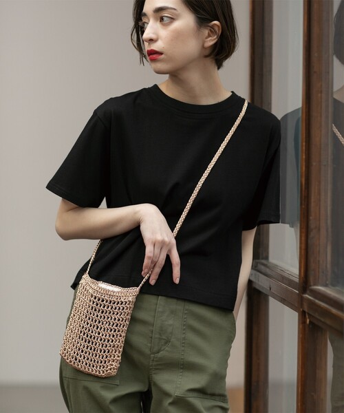 OPAQUE.CLIP（オペークドットクリップ）の「◆クロップドバックシャンTシャツ（Tシャツ/カットソー・レディース・ホワイト/チャコールグレー/スモーキーグリーン系/ブルー/ブラック・42/36/40/38）」の14枚目の写真