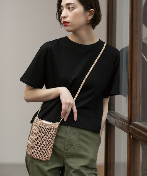OPAQUE.CLIP(オペークドットクリップ)の「◆クロップドバックシャンTシャツ(Tシャツ/カットソー・レディース・ホワイト/チャコールグレー/スモーキーグリーン系/ブルー/ブラック・42/36/40/38)」の14枚目の写真