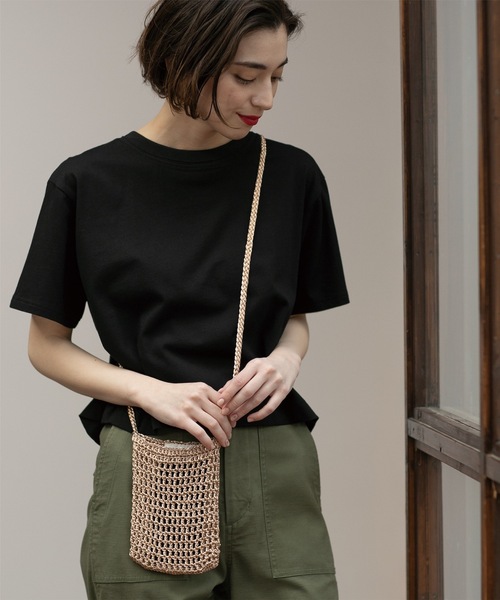 OPAQUE.CLIP(オペークドットクリップ)の「◆クロップドバックシャンTシャツ(Tシャツ/カットソー・レディース・ホワイト/チャコールグレー/スモーキーグリーン系/ブルー/ブラック・42/36/40/38)」の15枚目の写真