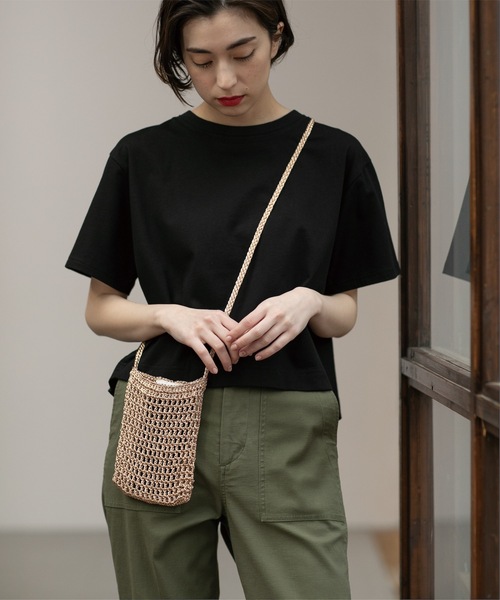 OPAQUE.CLIP(オペークドットクリップ)の「◆クロップドバックシャンTシャツ(Tシャツ/カットソー・レディース・ホワイト/チャコールグレー/スモーキーグリーン系/ブルー/ブラック・42/36/40/38)」の16枚目の写真