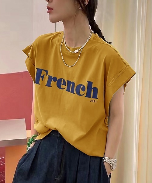 Miniministore(ミニミニストア)の「フレンチスリーブ 英字ロゴTシャツ 韓国(Tシャツ/カットソー・レディース・グレー/イエロー/ライトグリーン/ブラック/ホワイト・FREE)」の20枚目の写真