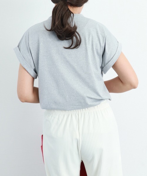 Miniministore(ミニミニストア)の「フレンチスリーブ 英字ロゴTシャツ 韓国(Tシャツ/カットソー・レディース・グレー/イエロー/ライトグリーン/ブラック/ホワイト・FREE)」の11枚目の写真