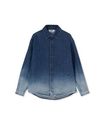 【美品】MSGM デニムブルー 長袖シャツ　40 美品】MSGM デニムブルー 長袖シャツ 40