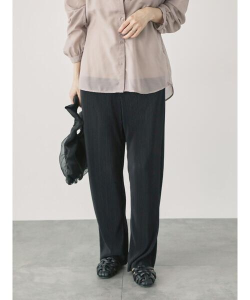 Lugnoncure（ルノンキュール）の「セルフカットプリーツパンツ（その他パンツ・レディース・ブラック/グレー/ブラウン/オフホワイト・F）」の3枚目の写真