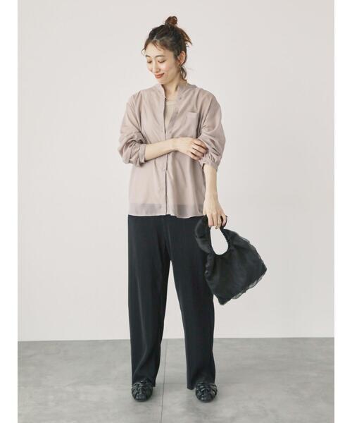 Lugnoncure（ルノンキュール）の「セルフカットプリーツパンツ（その他パンツ・レディース・ブラック/グレー/ブラウン/オフホワイト・F）」の6枚目の写真