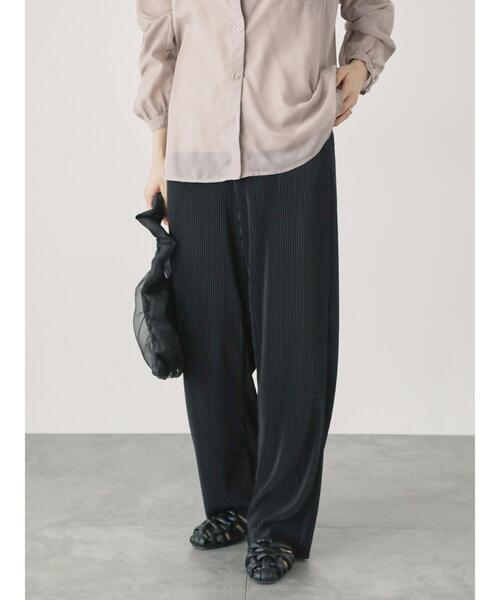 Lugnoncure（ルノンキュール）の「セルフカットプリーツパンツ（その他パンツ・レディース・ブラック/グレー/ブラウン/オフホワイト・F）」の7枚目の写真