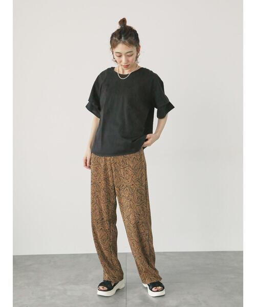 Lugnoncure（ルノンキュール）の「セルフカットプリーツパンツ（その他パンツ・レディース・ブラック/グレー/ブラウン/オフホワイト・F）」の21枚目の写真