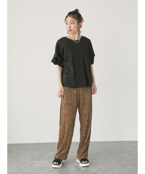 Lugnoncure（ルノンキュール）の「セルフカットプリーツパンツ（その他パンツ・レディース・ブラック/グレー/ブラウン/オフホワイト・F）」の22枚目の写真