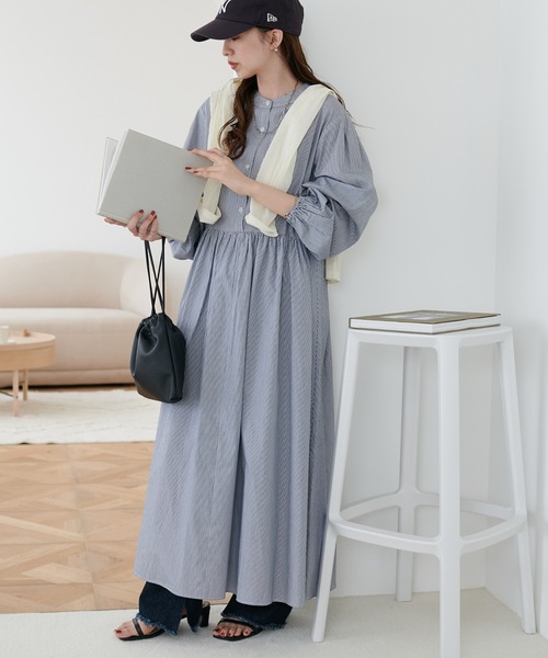 セール】【新色追加!/WEB限定】ウエスト切替マキシワンピ（ワンピース