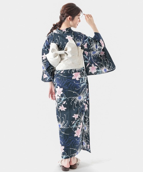 Honeys(ハニーズ)の「浴衣(浴衣・レディース・ネイビー系1/ネイビー系/ベージュ・F)」の5枚目の写真