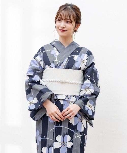 Honeys(ハニーズ)の「浴衣(浴衣・レディース・ネイビー系1/ネイビー系/ベージュ・F)」の12枚目の写真